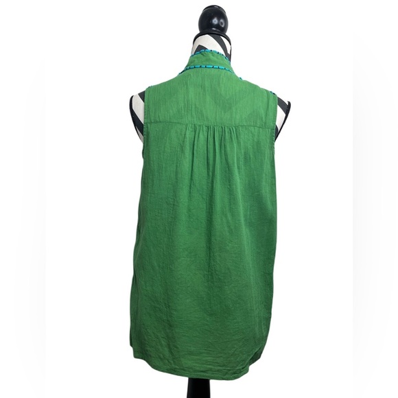 Double D Ranch 100% Cotton Gauze Sz XS Boho Embroidered Sleeveless Blouse - Picture 2 of 11